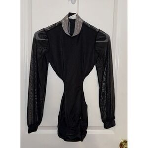 Kelle Black Costume With Rhinestone Neck Size Large Child